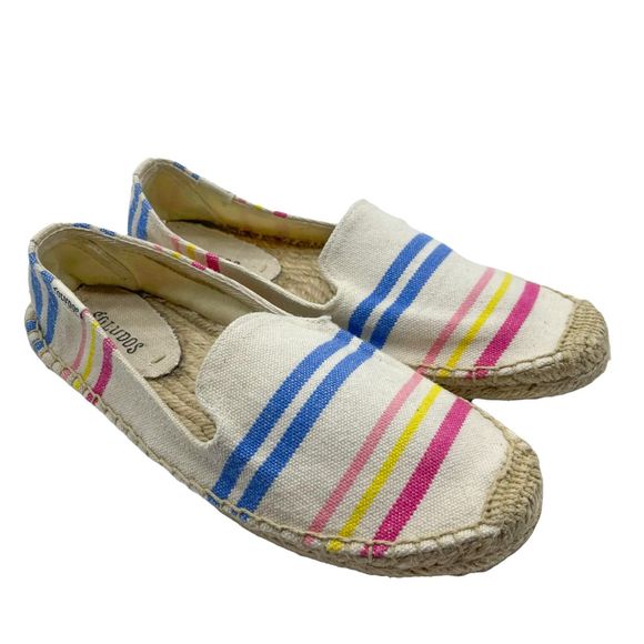Soludos Smoking Slipper Candy Stripe Espadrille Flat - Picture 2 of 11